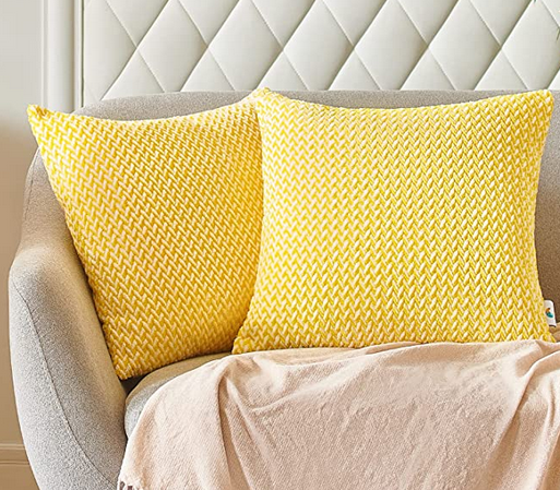 READY TO SHIP pillow cover set (2 pcs)Jacquard melange flannel fleece