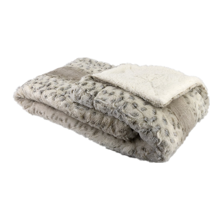 Velvet Fleece Sherpa Winter Blanket Throw Double Layer Sided Brushed Tiger Pv Faux Fur 100% Polyester Adults Embossed