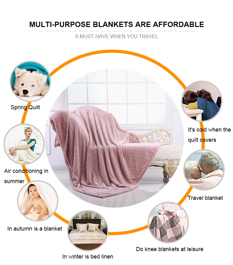 Double side brushed cutting heart coral fleece 100% polyester bedding flannel fleece throw blanket