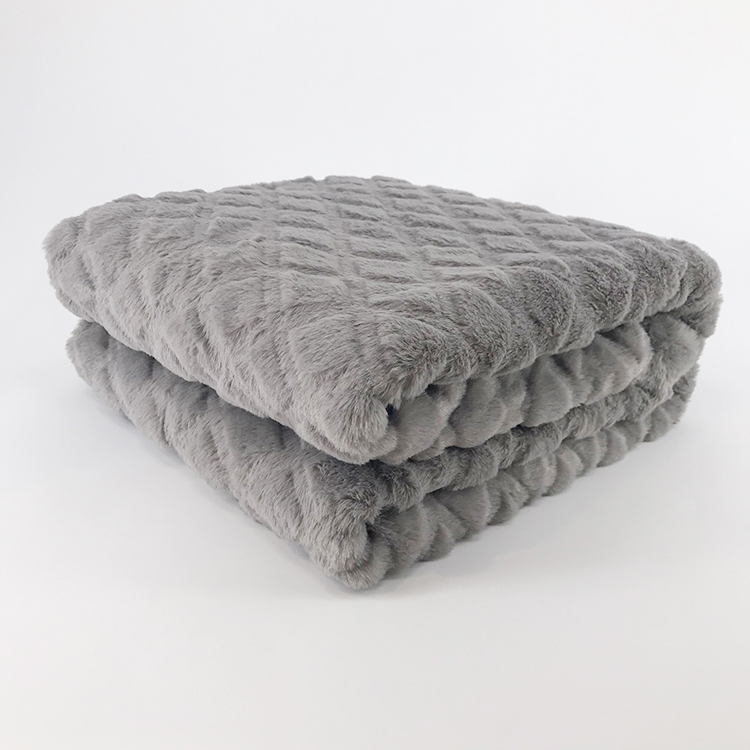 Mink Blanket Blankets Polyester Embossed Bunny Faux Fur Jacquard 100% Polyester Raschel Blanket Anti-pilling and Printed CN;JIA