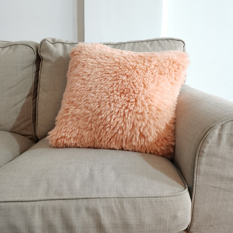 Long Pile Alpaca Fur Decorative Pillow Luxury Fleece Cushion Cover For Sofa