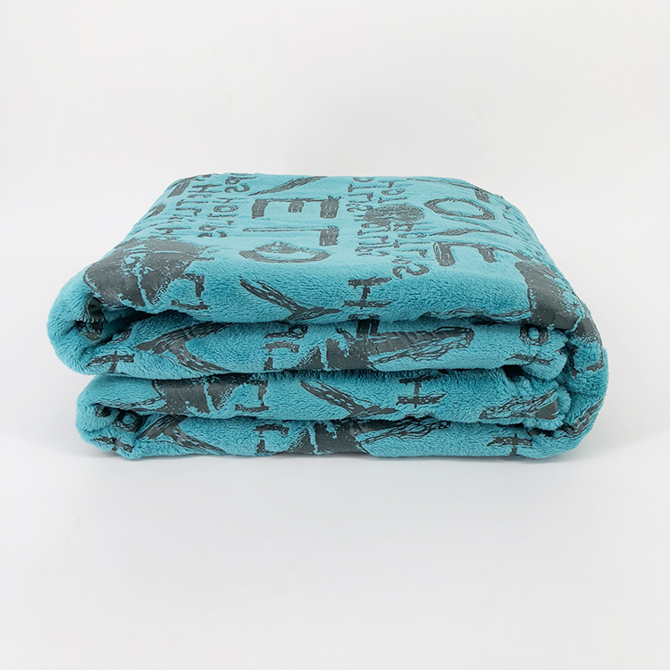 100% polyester super soft offset glue printing flannel fleece mink blanket throw