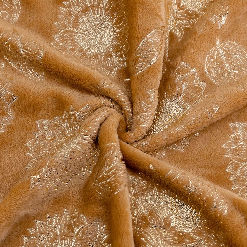 Golden Foil Prints Microfiber Flannel Fleece Throw Blankets 100% Polyester Latest Products In Market
