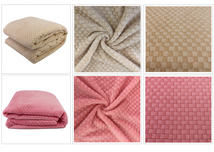 Fabric Jacquard Mahjong Check Embossed 100% Polyester Knitted Checked Flannel Fleece Fabric Woven Printed 30-45 Days 120D/192F