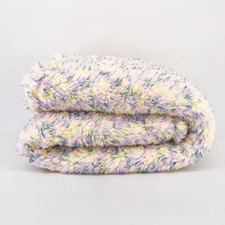 Customized size chromatic sherpa sherpa blankets for sofa bedding decorative personalized blanket