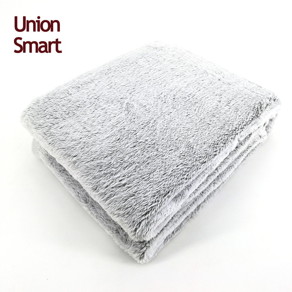 Factory direct Tricot knitting solid flannel fleece blanket fabric with back side printing & cut