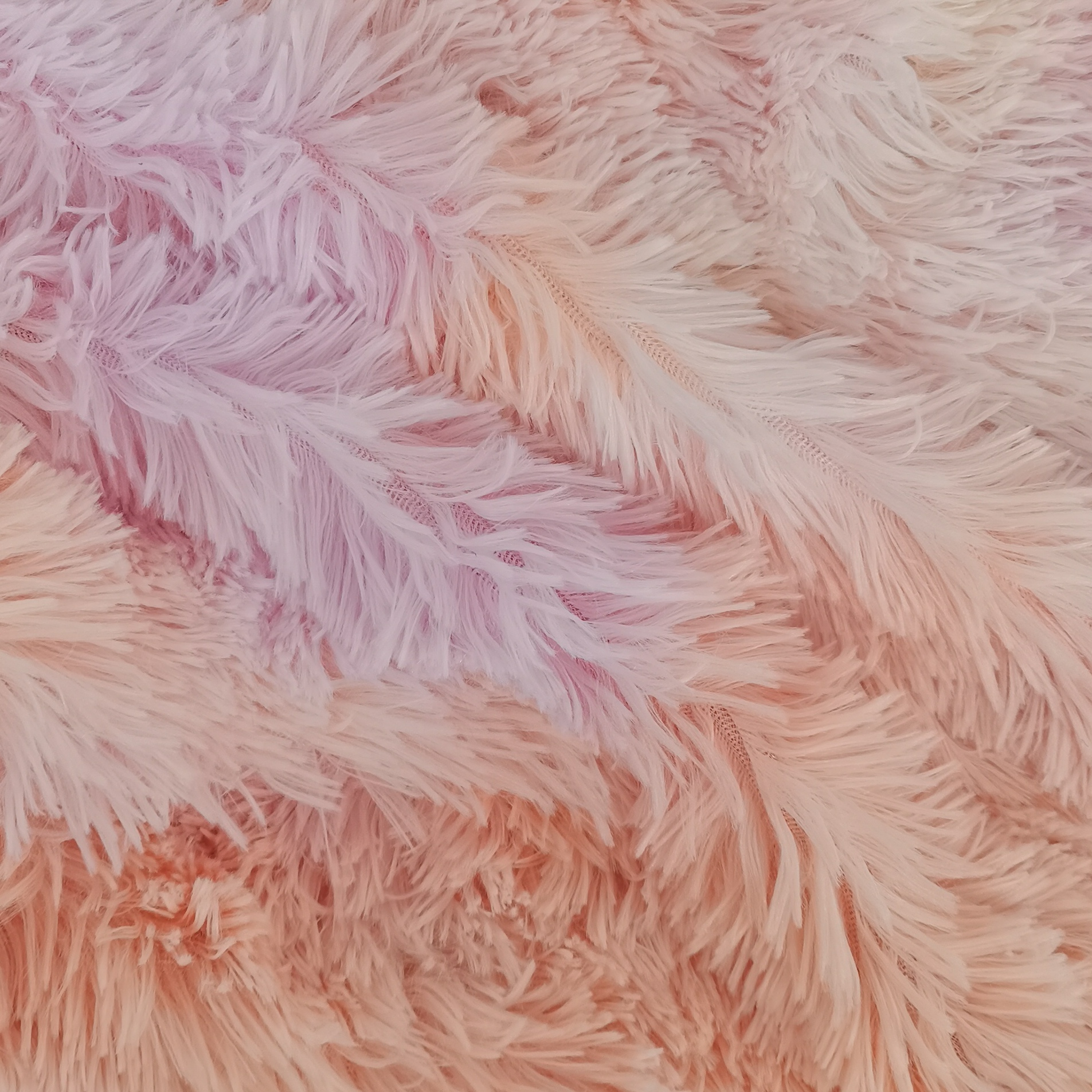 Decorative Fleece Blanket Colorful Tie-dye Printed Shaggy Long Pile Fur Fleece Fabric
