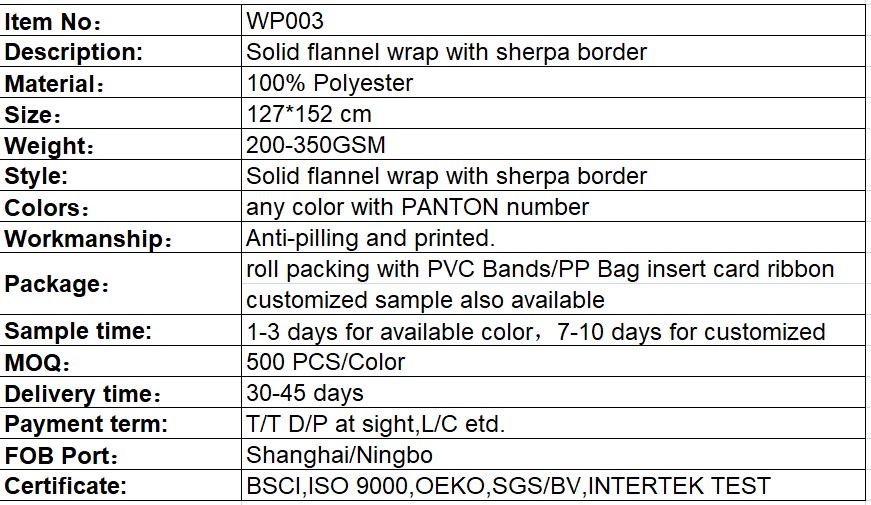 Fashionable Warm Woman Wrap Flannel Shawl Winter Polyester 1-3 Days for Available Color,7-10 Days for Customized 200-350GSM