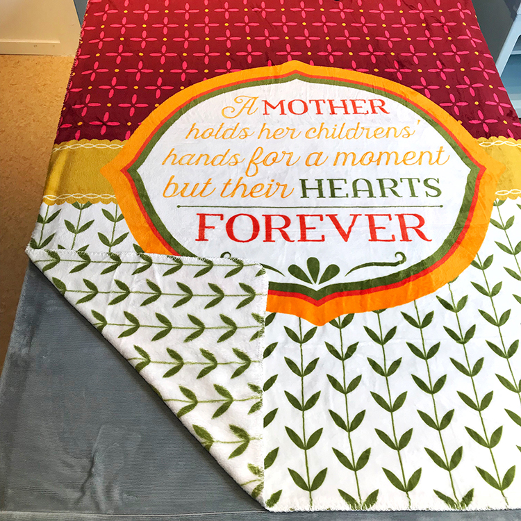 Rotary printed baby flannel fleece bed cover throw 2 side printing fabric blanket for summer with overlock edge