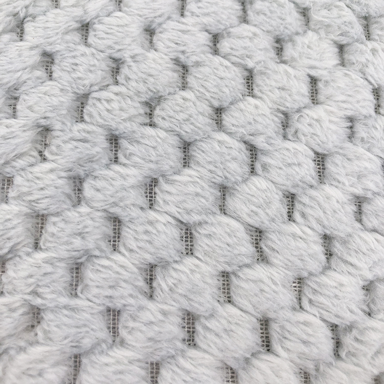 Grey color super soft plush decorative throw cellular knit sofa blanket mantas