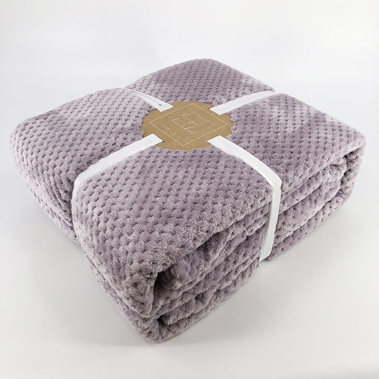 Custom color and size polyester pineapple design pop corn flannel plush fleece blanket for adults