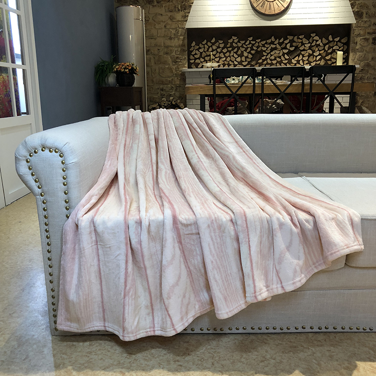 Warm soft plush quality stripe printed flannel fleece throw blankets blanket