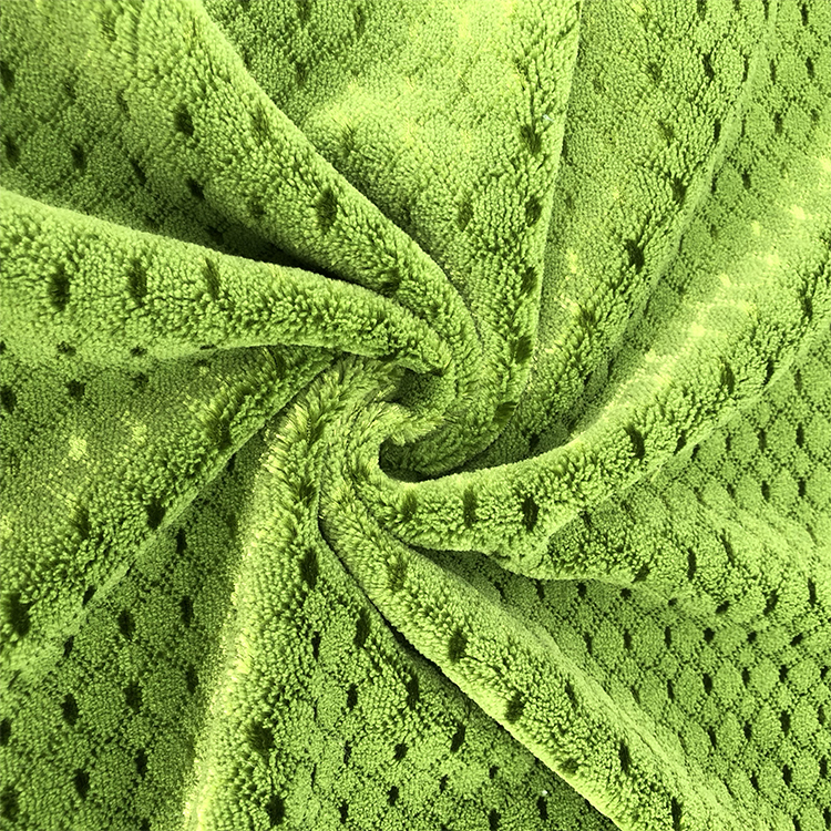 Solid glitter jacquard woven flannel fleece fabric