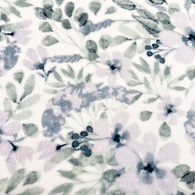 Light purple custom printed and solid flannel fleece fabric set gift blanket 220x240 throw