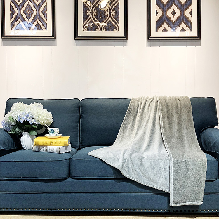 Warm Soft Blanket Flannel Fleece Melange Blanket Throw High Quality Printed Polyester 100% Polyester Modern Solid Knitted