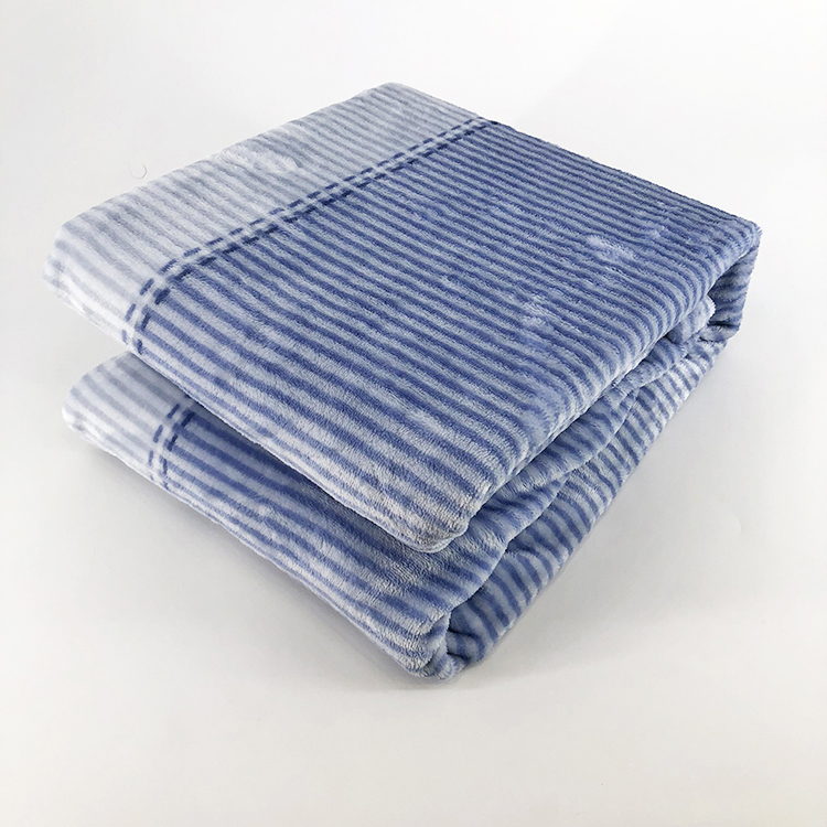 Flannel Fleece Stripe Style Printed Blankets Super Soft Plush Throw for Adult 100% Polyester Modern Knitted Rectangular HB043