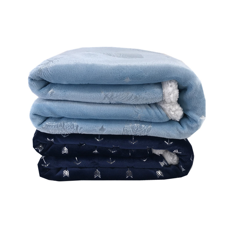 Fleece Reversible Blanket Microfiber Sherpa Heavy Flannel 100% Polyester Square Adults Plant Coral Fleece Fabric,raschel Blanket