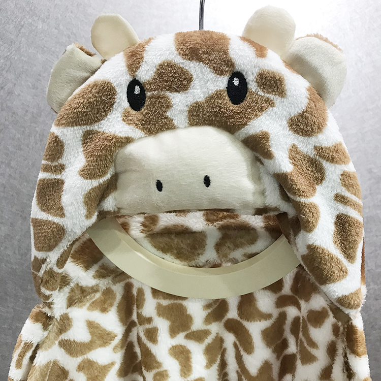 Animal head plush baby hooded blanket