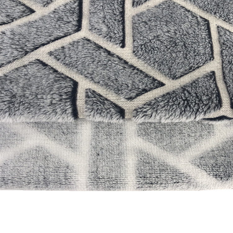 Super soft plush fleece velvet geometric jacquard knitted sparkle flannel embossed throw blanket for decorative