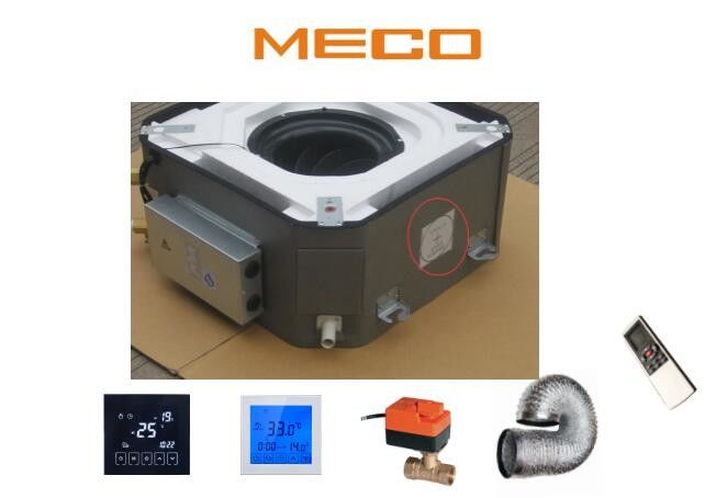 400CFM 4 Pipe System Ceiling Cassette Fcu Fan Coil Unit 590x590x242mm Size 0