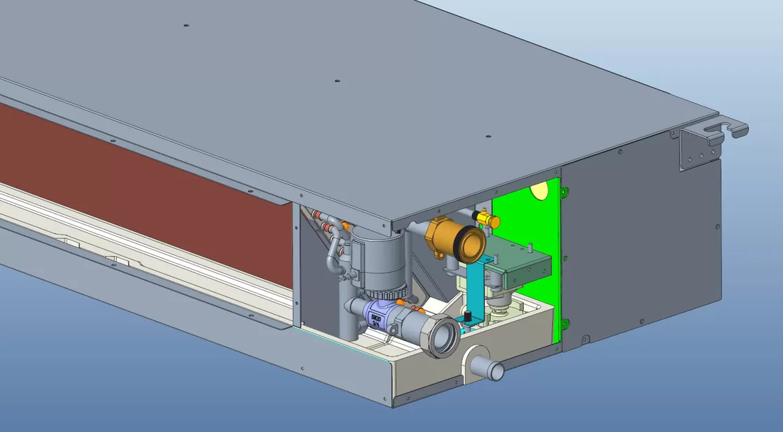 Industrial 5 Ton Fan Coil Unit , Heat Pump Fan Coil Unit 400CFM 680CMH