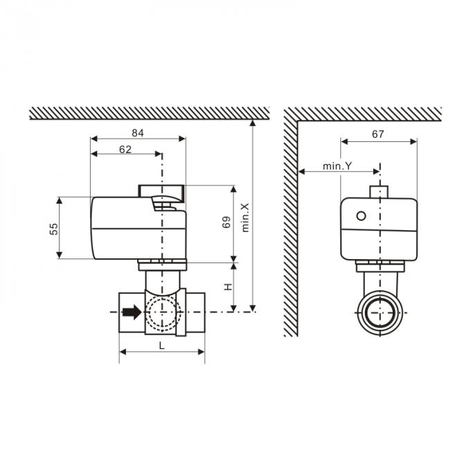 Two Way Or Three Way Fan Coil Unit Valve For Heating System Copper Material 1