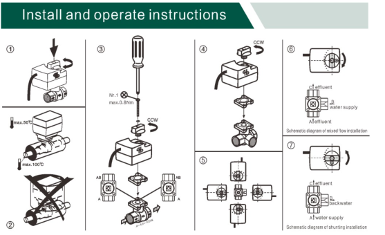 DN20 3 Way Motorized Valve With 0-10V Modulating Output 2