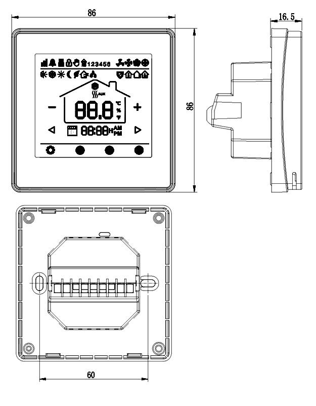 Programmable Underfloor Heating Thermostat 16A With Black / White Color 2