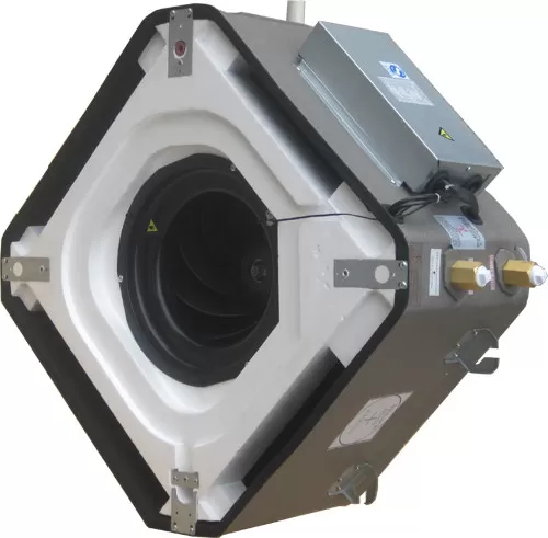 400CFM 4 Pipe System Ceiling Cassette Fcu Fan Coil Unit 590x590x242mm Size