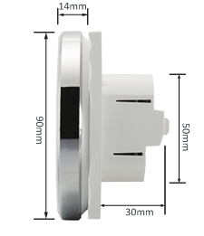 Black Round Smart Thermostat For Fan Coil Units With 0 - 10V Modulating 2