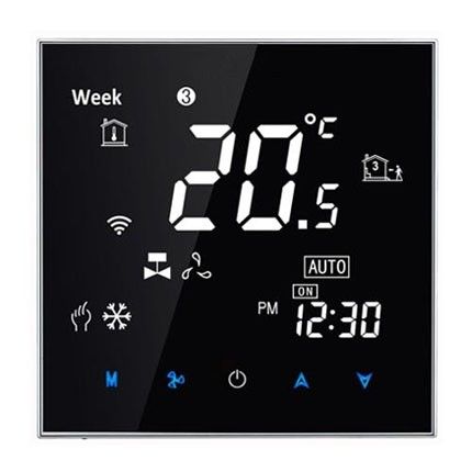 2 Pipe Digital Room Thermostat , LCD FCU Thermostat With Touch Screen Display 0
