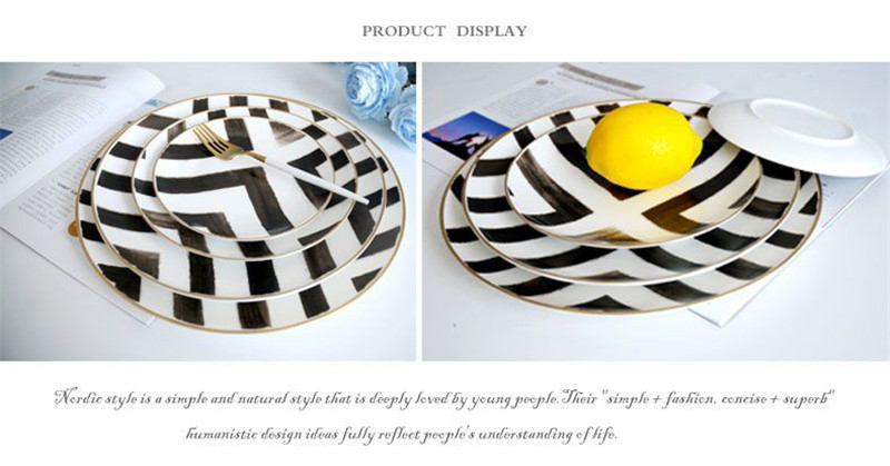 Wholesale Price Bowls Hotel And Restaurant Ceramic Hand Painted Plates Dinnerware Set