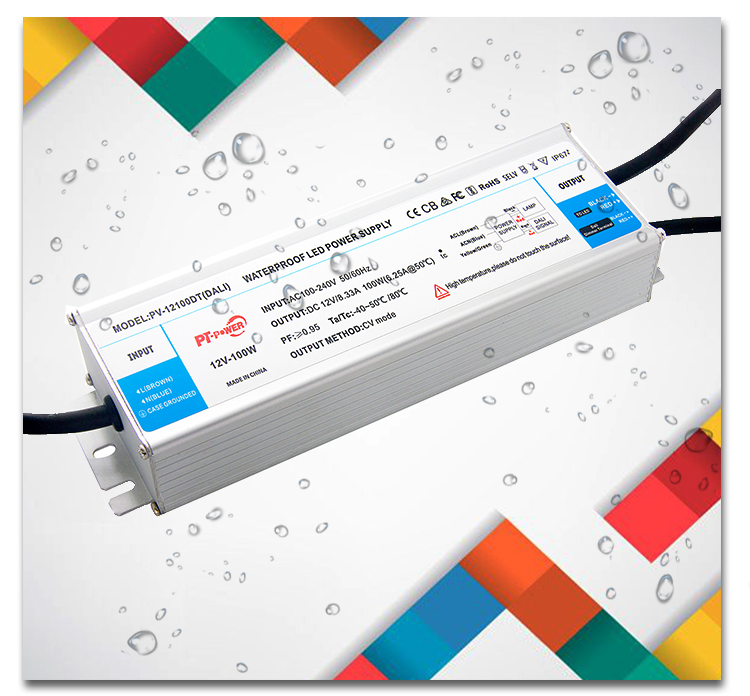 Ip67 Ce Etl Led Dali Dimming Constant Voltage Dimmable Led Driver 100w 12v