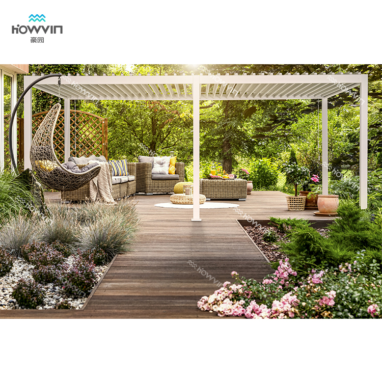 Howvin - Techo bioclimático de Howvin pérgola de persianas de aluminio para  jardín a prueba de lluvia muebles de exterior arcos de patio pérgola  abierta adosada Pérgola