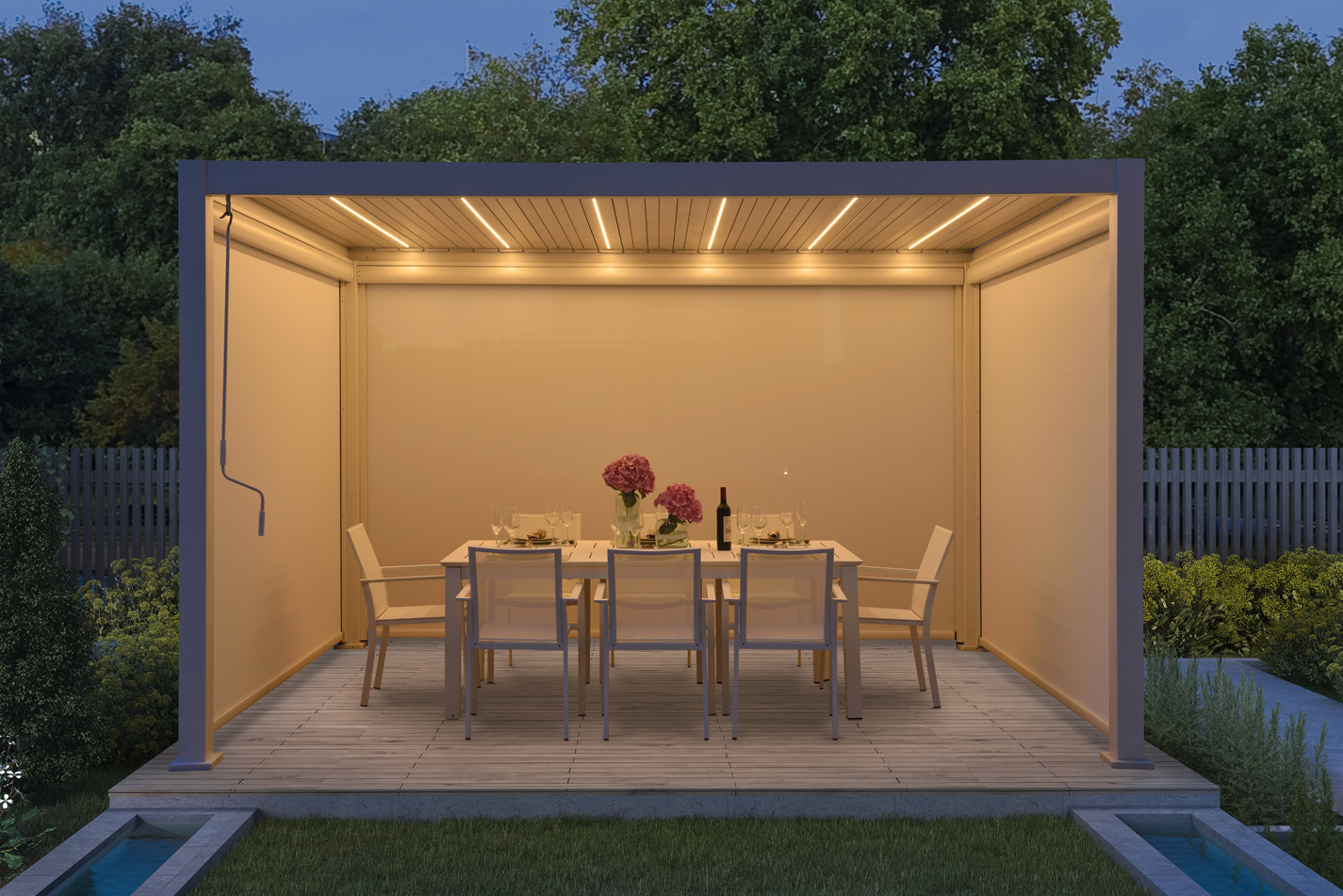 Howvin - Techo bioclimático de Howvin pérgola de persianas de aluminio para  jardín a prueba de lluvia muebles de exterior arcos de patio pérgola  abierta adosada Pérgola