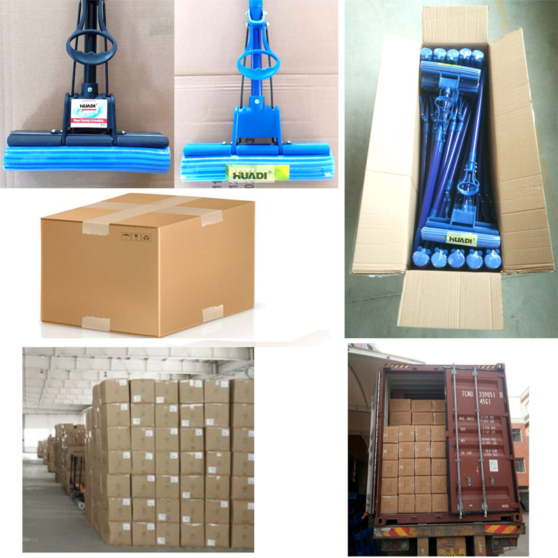 Absorbent PVA sponge mop with telescopic handle