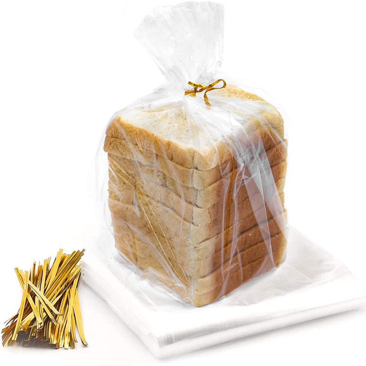 Baguette CPP French loaf Cellophane bags Transparent Cello bread bags with twist ties