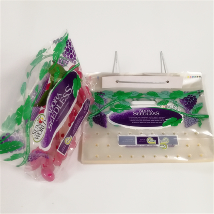 Lesi Recycle fruit bag custom Printing Surface plastic packaging grape bag with vent hole