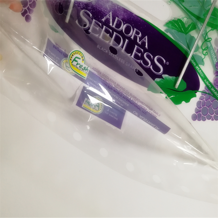Lesi Recycle fruit bag custom Printing Surface plastic packaging grape bag with vent hole