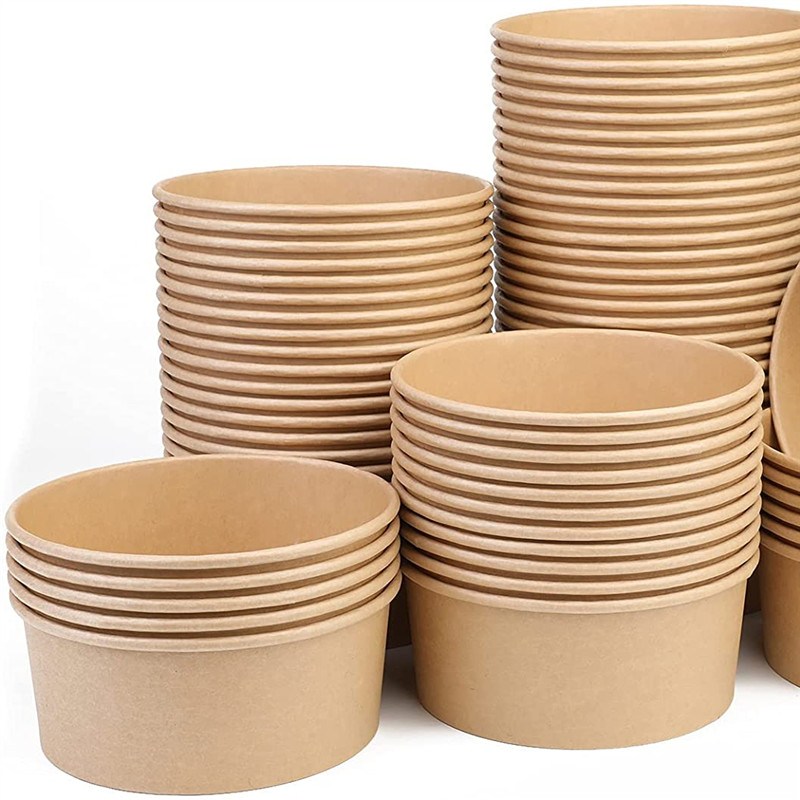 Lesi Kraft bowls Waterproof kraft paper bowls for food packaging