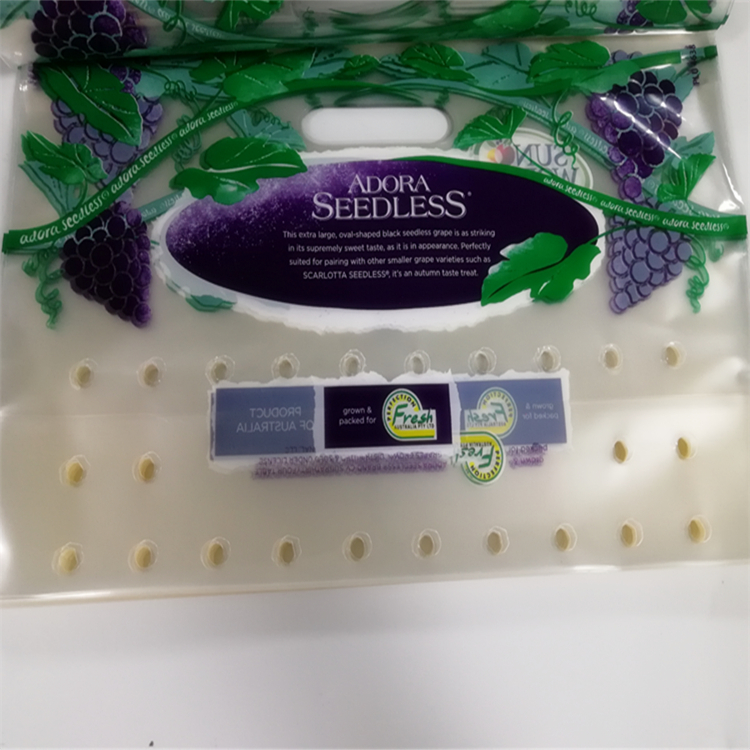 Lesi Recycle fruit bag custom Printing Surface plastic packaging grape bag with vent hole
