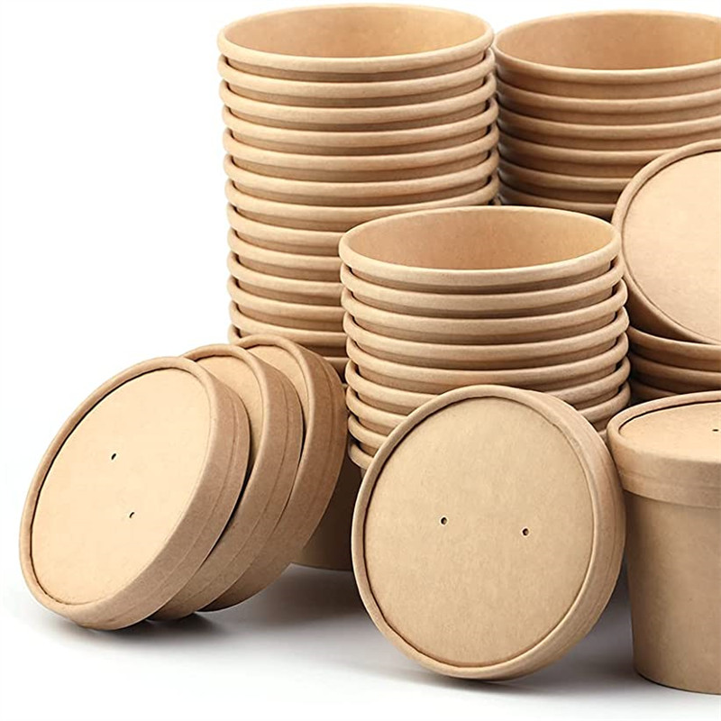 Lesi High quality Disposable Paper Kraft Salad Bowl paper bowl ice