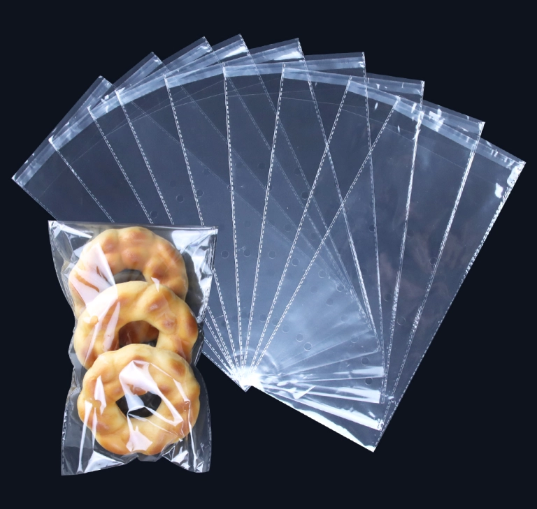 Sac en cellophane transparent 100 pièces, sac à soufflets transparent, sac  en plastique alimentaire, sac en