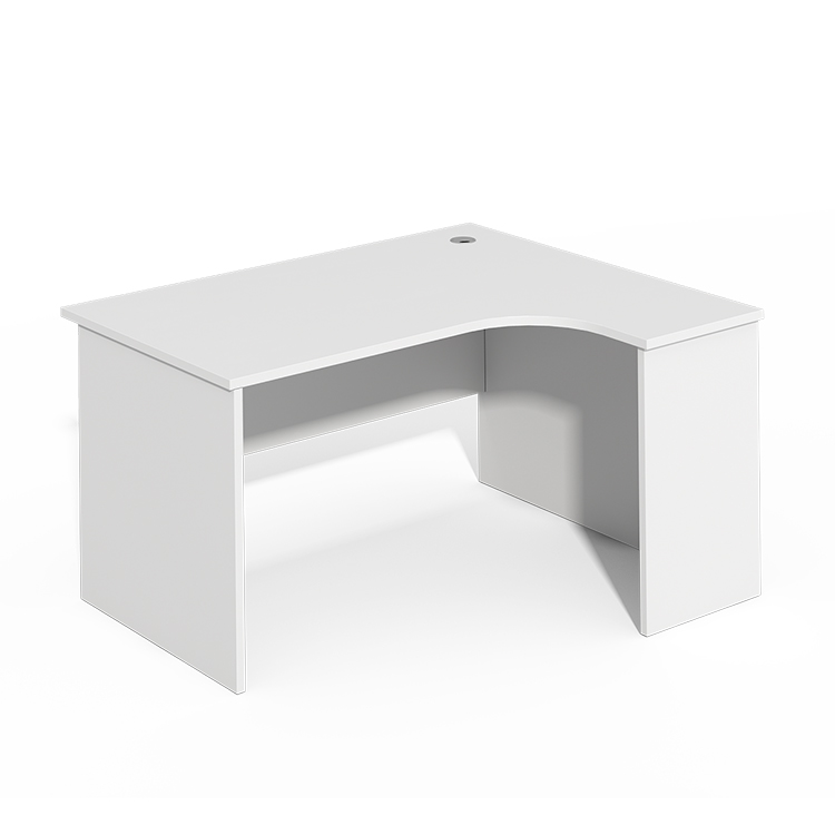 European Style Modern Panel End Ergonomic Melamine White Corner Office Desk For Office