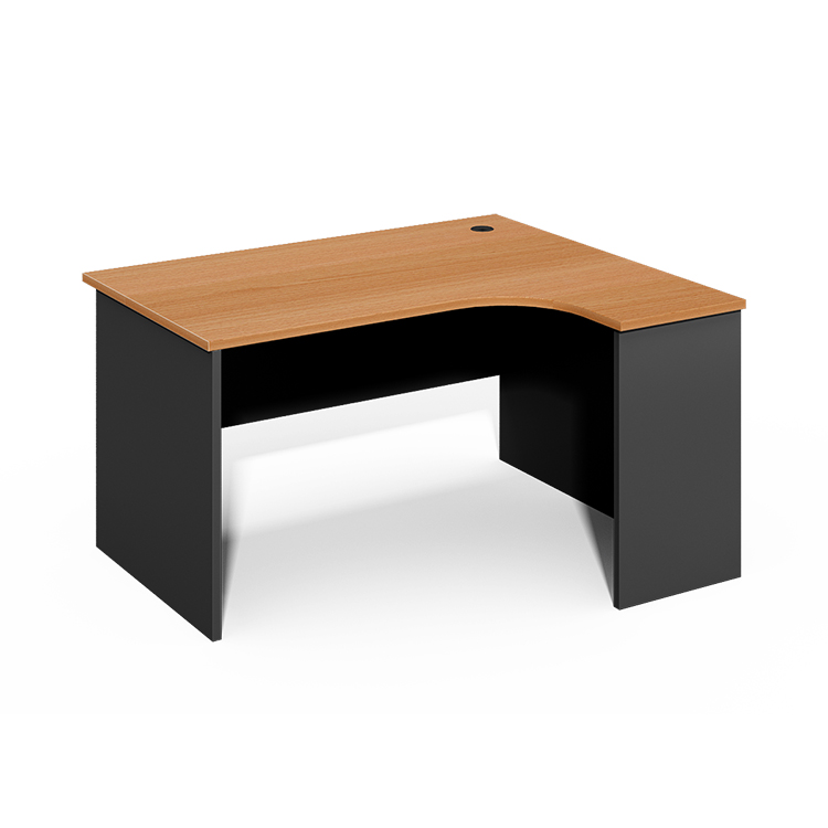 European Style Modern Panel End Ergonomic Melamine White Corner Office Desk For Office