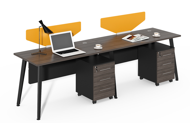 Shenzhen Customized small yellow and black six seater office workstation desk for sale