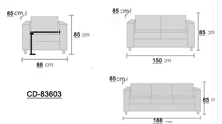 Office CEO room Furniture modern Black office reception PU leather sofa