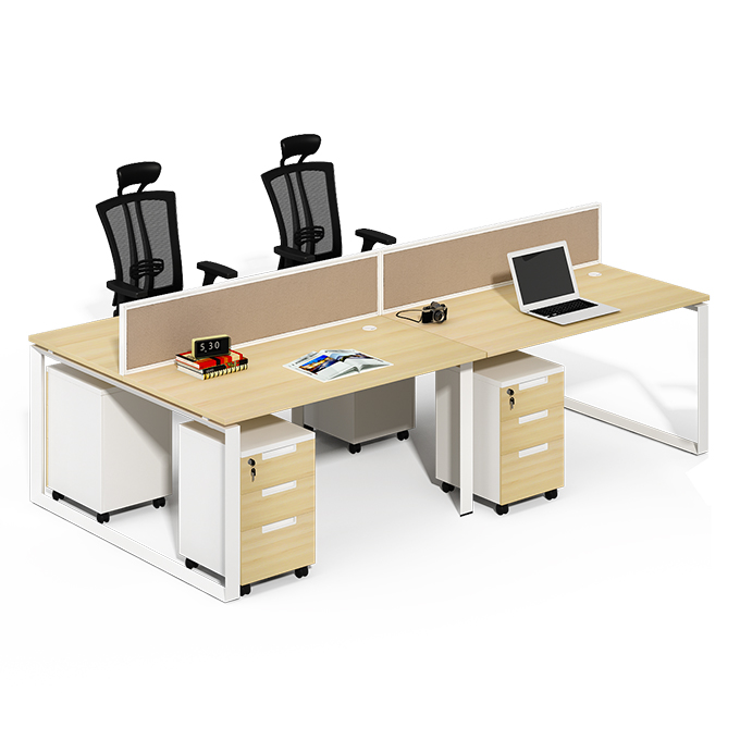 Commercial Furniture Wooden Material metal frame four person office desk