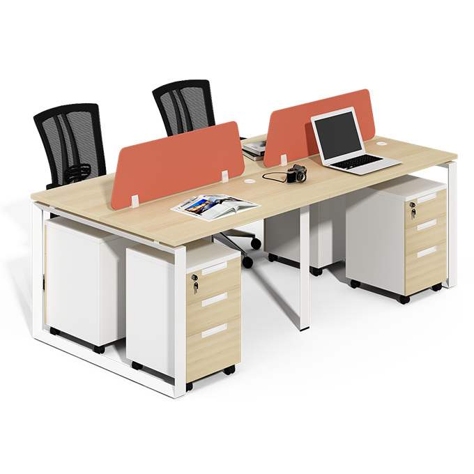 Commercial Furniture Wooden Material metal frame four person office desk