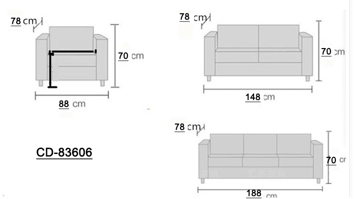 China Fabriek Commerciële Moderne houten sectionele leren kantoorbankmeubelprijzen